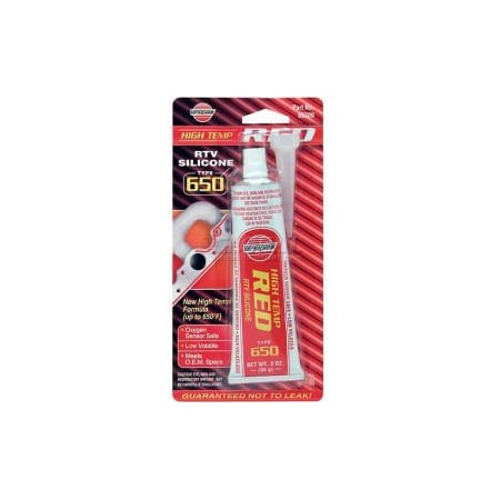 Itw VersaChem Hi-Temp Red RTV Silicone, 65309, 3 Oz. Tube 65309